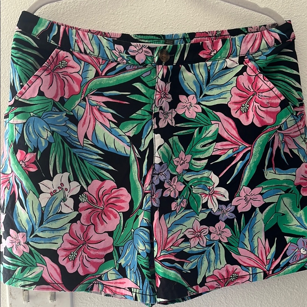 Wild Fable Pink and Green Bermuda Shorts Vibrant Tropical Style